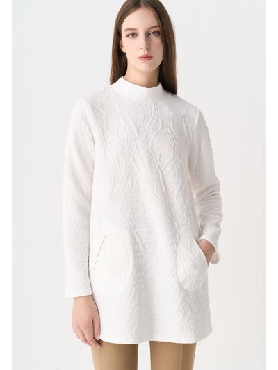 High Neck Textured Solid Top