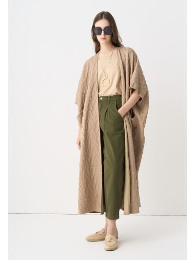 Textured Solid Oversized Kimono