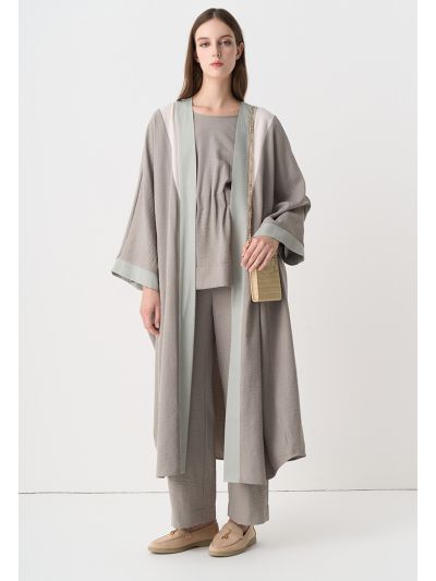 Multicolor Crinkled Oversized Kimono