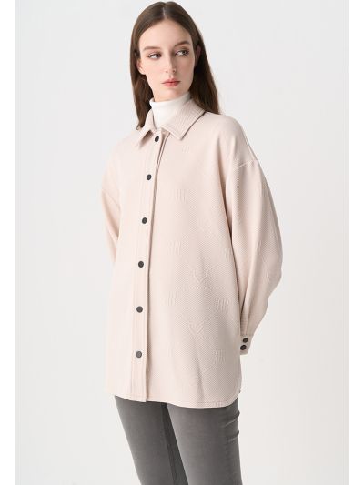 Monogram Print Oversized Shirt
