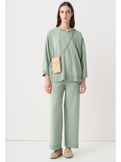 Knitted High Waist Wide Leg Trouser