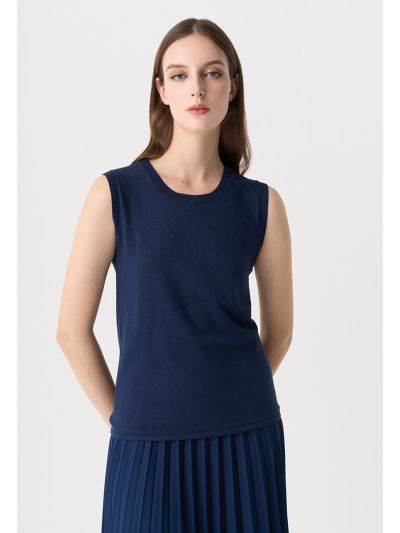 Solid Knitted Sleeveless Top