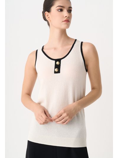 Contrast knitted Sleeveless Top
