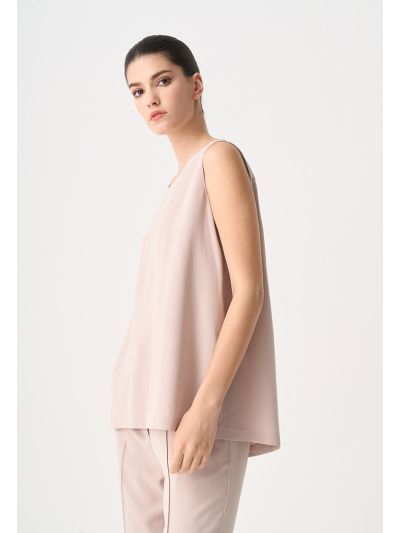 Solid Sleeveless High-Low Top