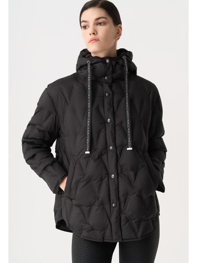 Solid Quilted Hooded Jacket