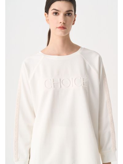 Long Raglan Sleeves Monogram Blouse 