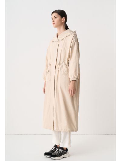 Elasticated Drawstring Monogram Maxi Winter Jacket