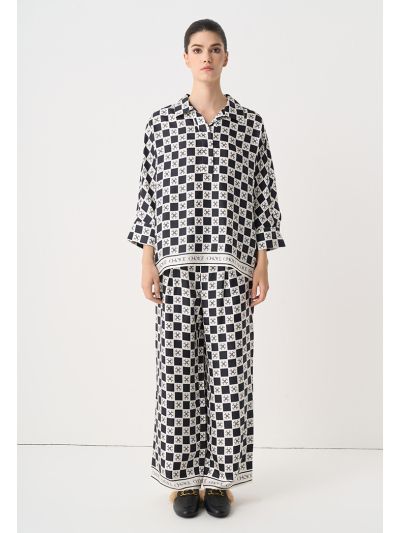Printed Monogram Wide Legs Trouser