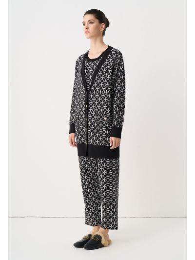 Contrast Knitted Monogram Trouser