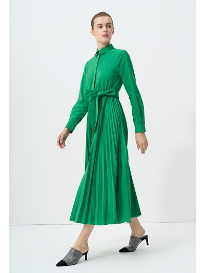 Solid Half Button Maxi Dress