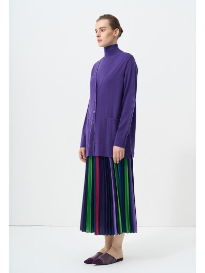 Printed Pleated Maxi Skirt