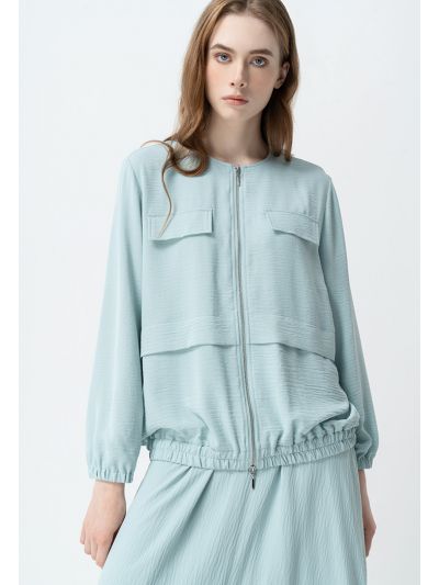 Solid Jacket With Front Opening