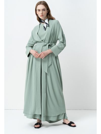 Solid Classic Maxi Abaya With Belt