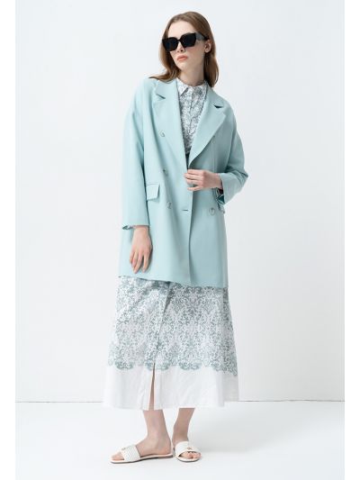 Printed Long Sleeves Maxi Shirt Dress