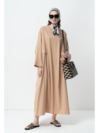 Oversize Kimono Sleeve Solid Maxi Dress