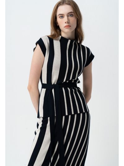 Striped Knitted Sleeveless Top