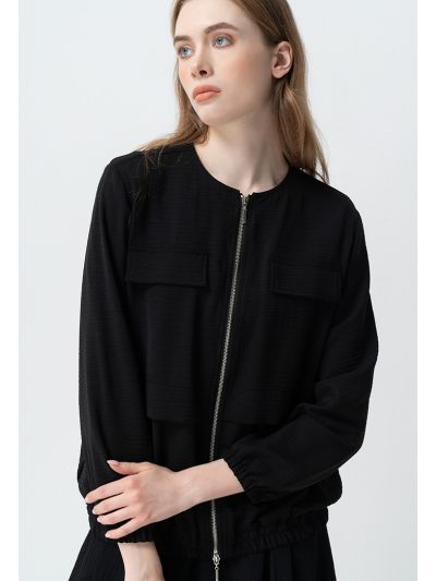 Solid Jacket With Front Opening