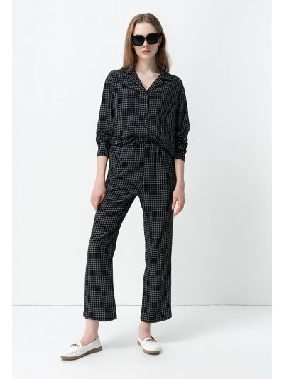 Plaid Contrast High-Waist Trouser 