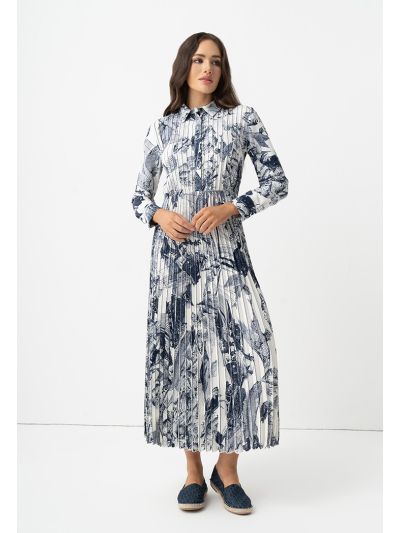 Long Sleeves Printed Maxi Dress