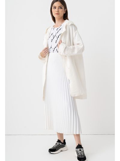 Solid Pleated Skirt