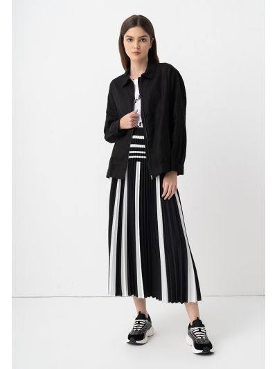 Allover Contrast Printed Plated Skirt