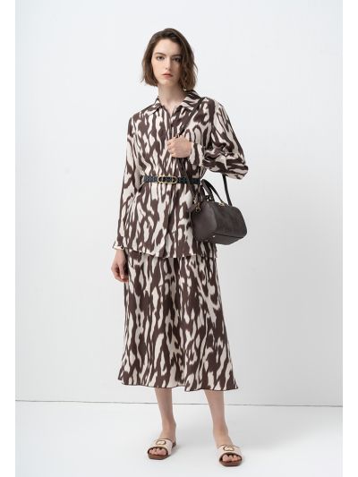 Printed Elastic Waistband Skirt