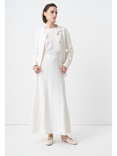 Single Tone Textured knitted Skirt