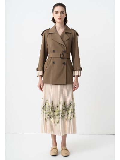 Floral Printed Pleated Skirt