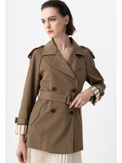 Double Breasted Belted Trench Coat