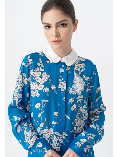 Embellished Crystal Peter Pan Collar Shirt
