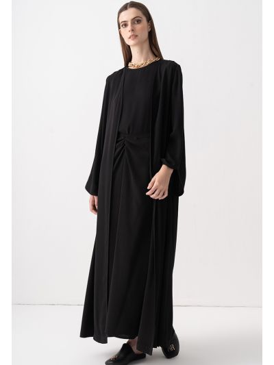Open Front Single Tone Abaya