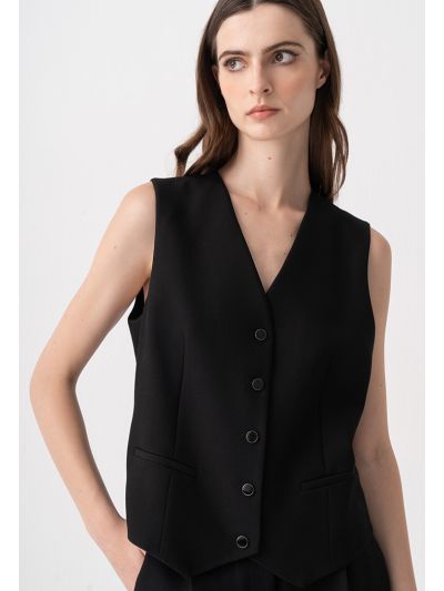 Single Breasted V-Neck Gilet