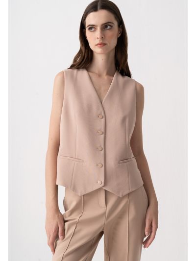 Single Breasted V-Neck Gilet