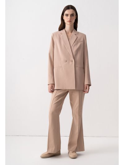 Flared Leg Mid Waist Trouser