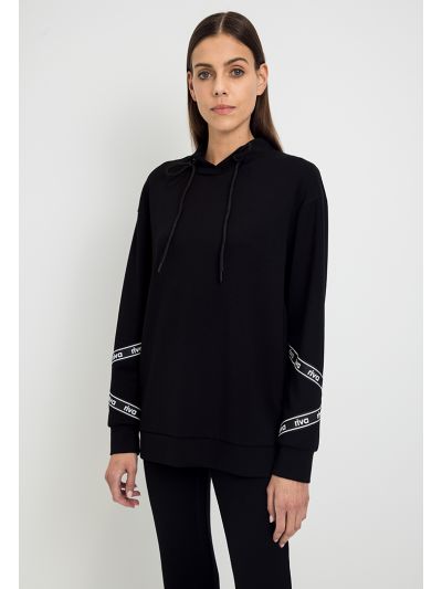 Solid Logo Tape Knitted Blouse