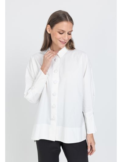 Solid Long Kimono Sleeve Shirt