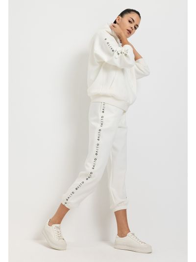 Elastic Waist Rubber Print Jogger