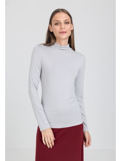 High Neck Long Sleeve Basic Top