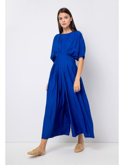 Striped Pleated Wide Leg Jumpsuit