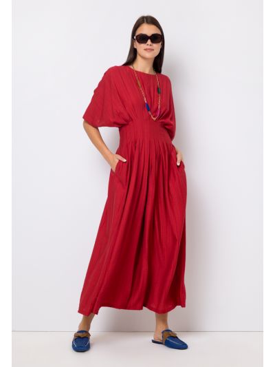 Striped Pleated Wide Leg Jumpsuit