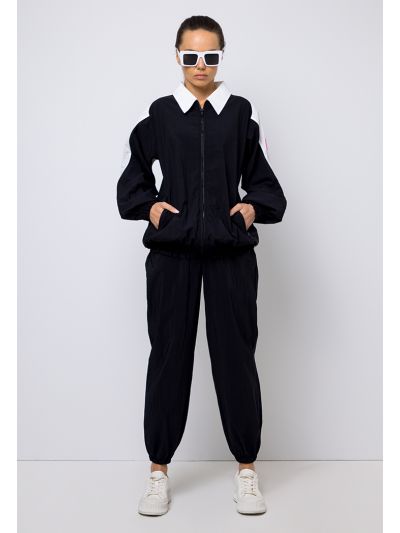 Solid High Waist Elastic Hem Jogger