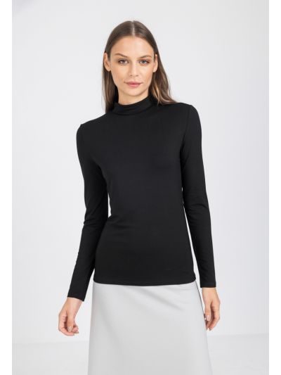 High Neck Long Sleeve Basic Top