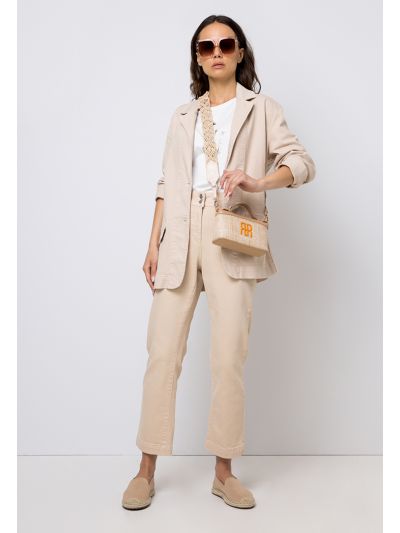 Regular Fit Solid Denim Trouser