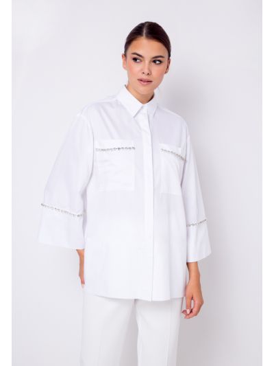 Crystal Studded Embellished Shirt