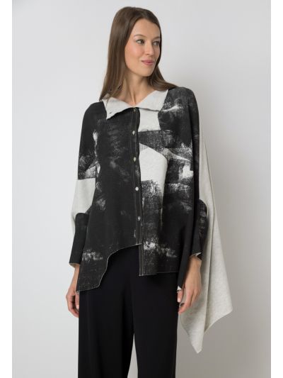 Asymmetrical Hem Oversized Front Print Shirt