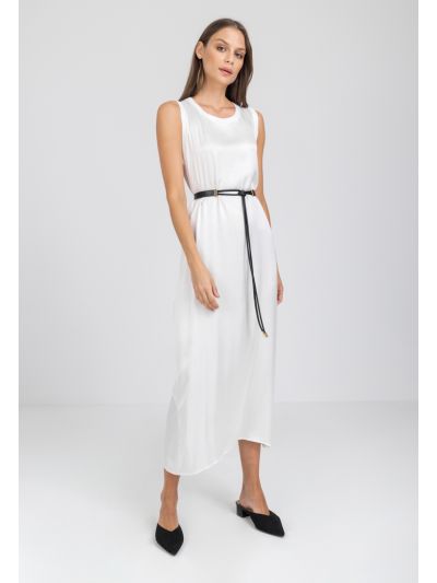 Solid A-line Maxi Sleeveless Dress