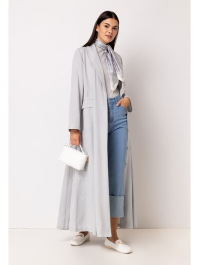 Shawl Collar Oversized Solid Abaya