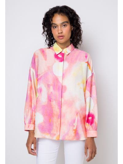 Oversized Drop Shoulder Tie Dye Shirt
