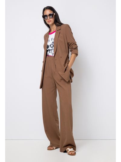 Wide Leg High Waist Solid Trouser