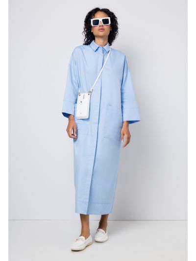 Drop Shoulder Loose Fit Shirt Dress